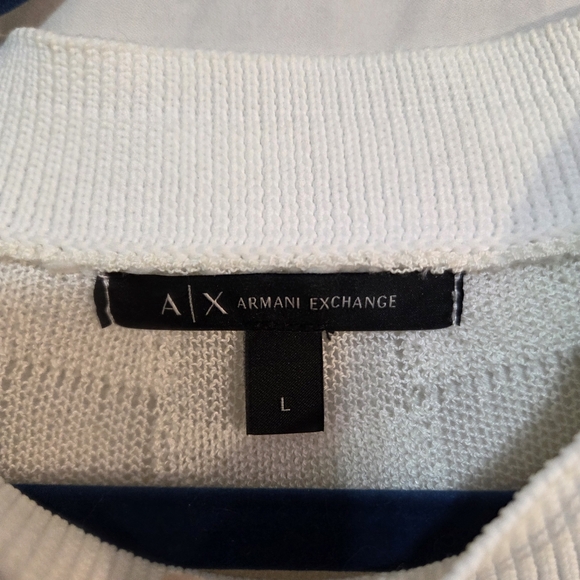 Armani Exchange Lg White Checker Sheer Knit Tank NWT - Picture 3 of 12